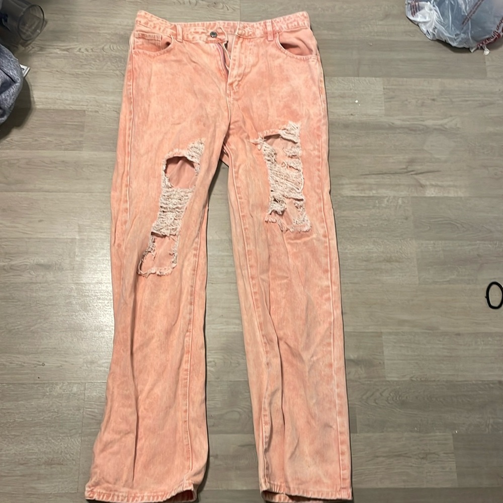 Pink baggy jeans